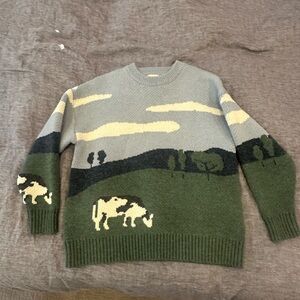 Aelfric Eden Cow Pasture Scenic Crewneck Sweater